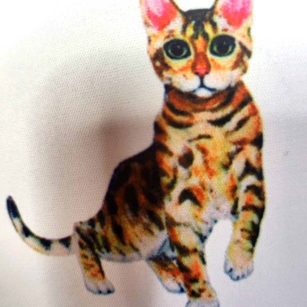 Cat Print Button Shirt Graphic Pattern Short Slee… - image 4